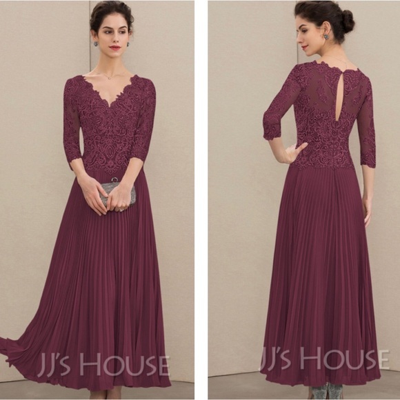 JJs House Dresses Jjs House Plus Size Mulberry Pink Chiffon Pleated
